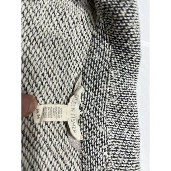 Eileen Fisher Women’s Organic Cotton Knit Blazer Cardigan Gray Black Jacket S/M - Picture 4 of 6